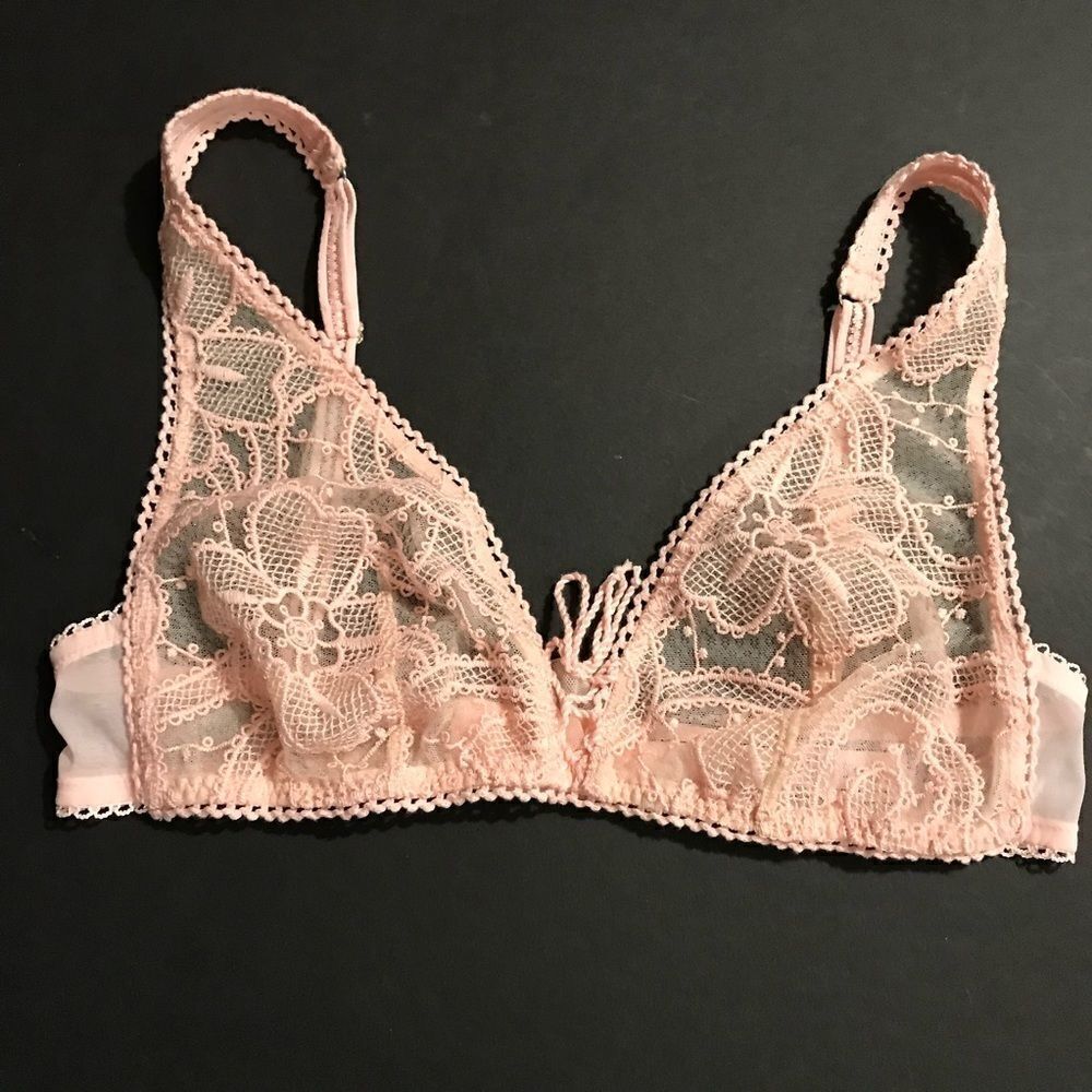Victoria’s Secret Dream Angels crochet unlined bralette bra pink Medium - Picture 6 of 9